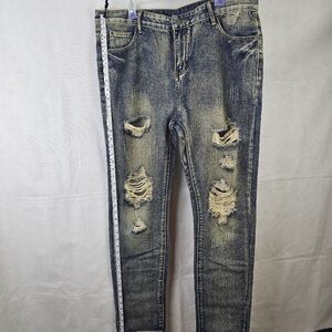 OLLLO Mens ripped jeans slim fit NTW